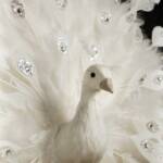 White Standing Peacock 17 inches